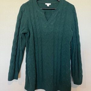 J.Jill Chenille Tunic Sweater Size XS Color Emerald Preowned Worn Once